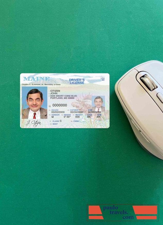 USA Maine state driving license photolook FRONT PSD template